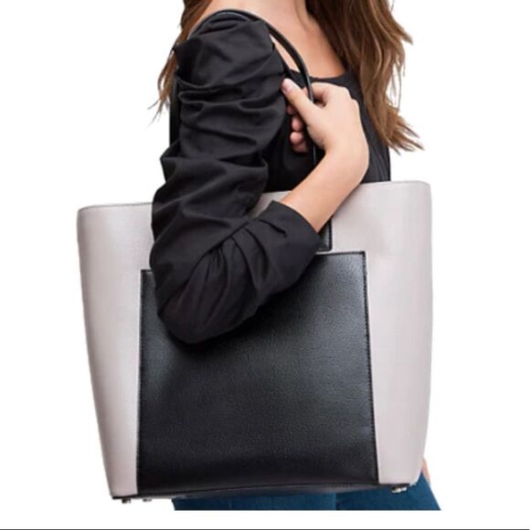 Kate Spade Grant Street black/gray colorblock Sadie tote bag - Picture 2 of 15